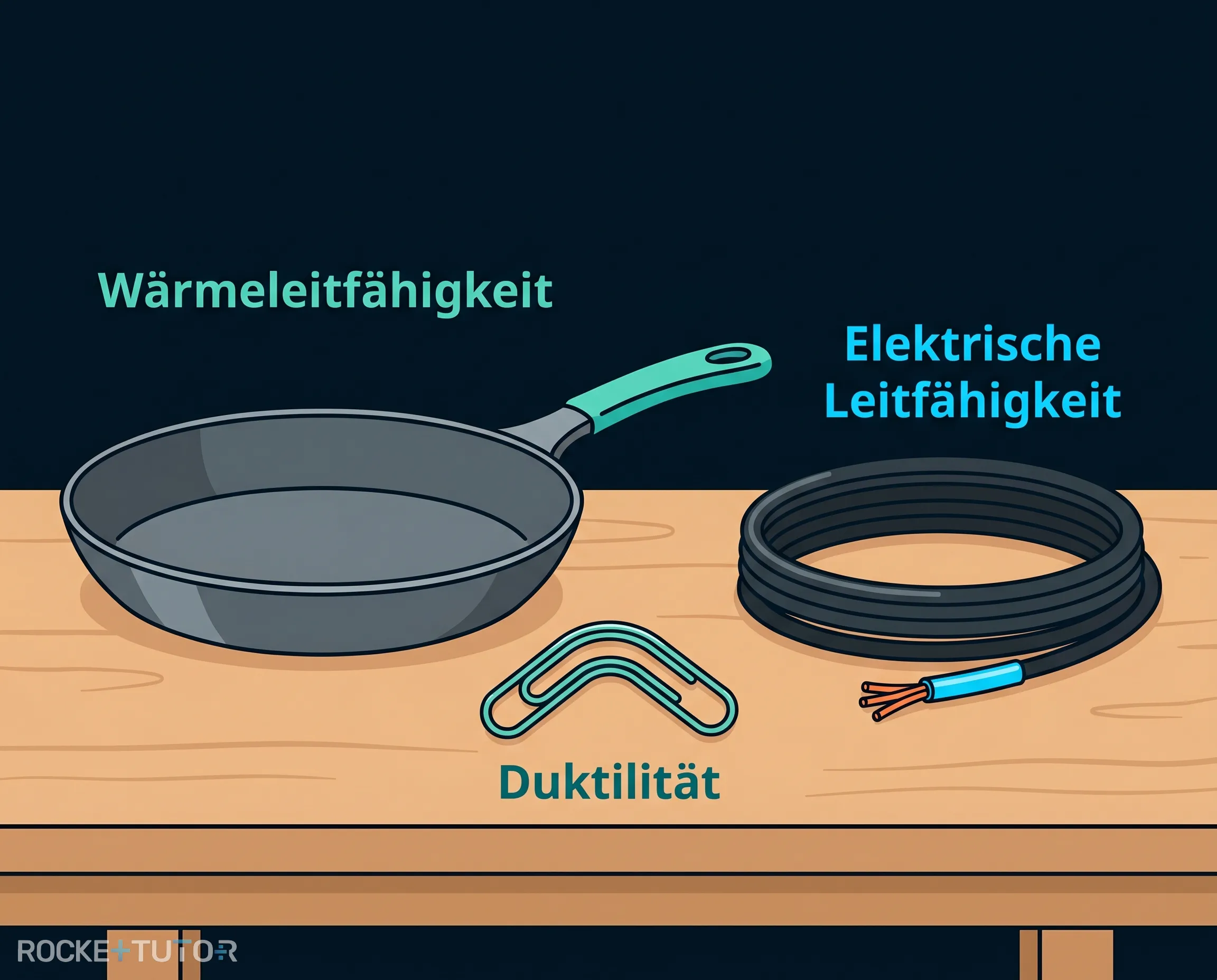 Kupferkabel und Büroklammern aus Metall