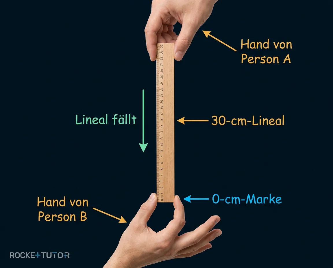 Lineal-Falltest Durchführung
