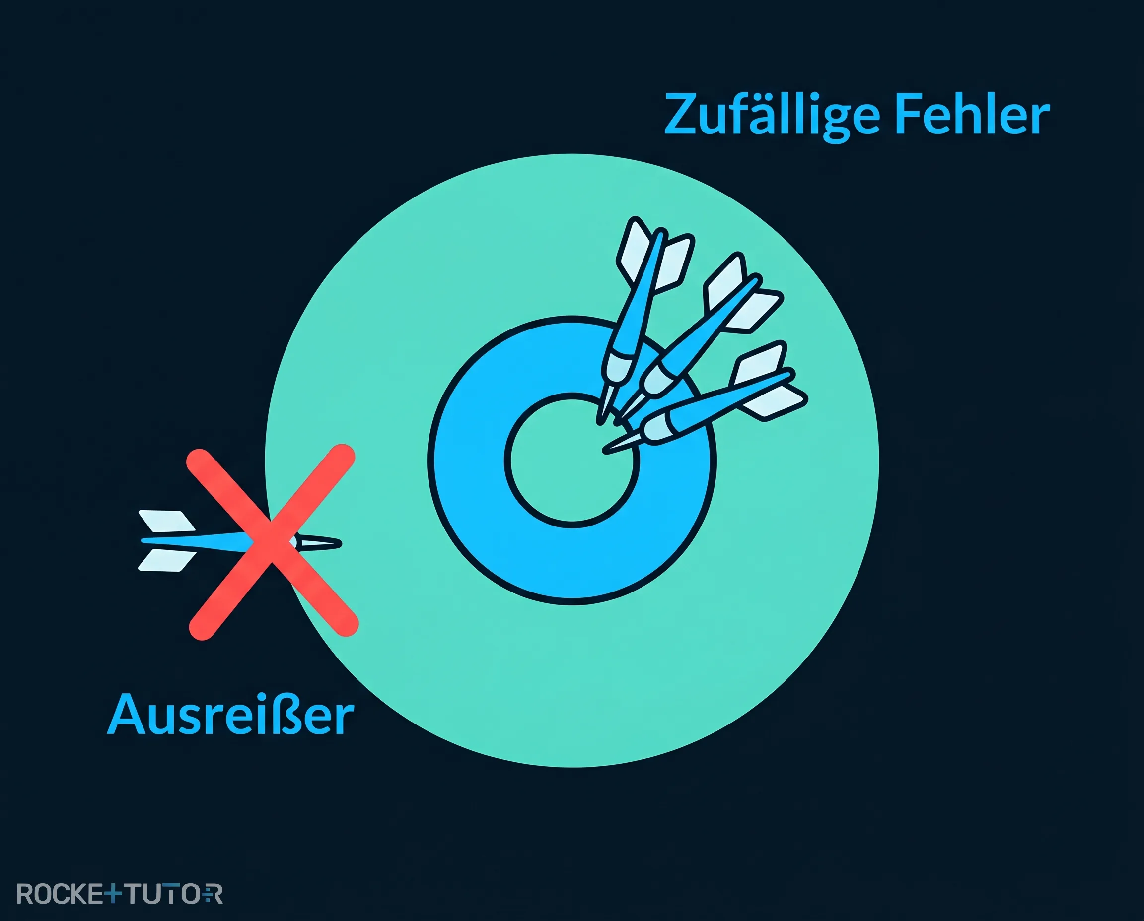 Zielscheibe mit gestreuten Treffern