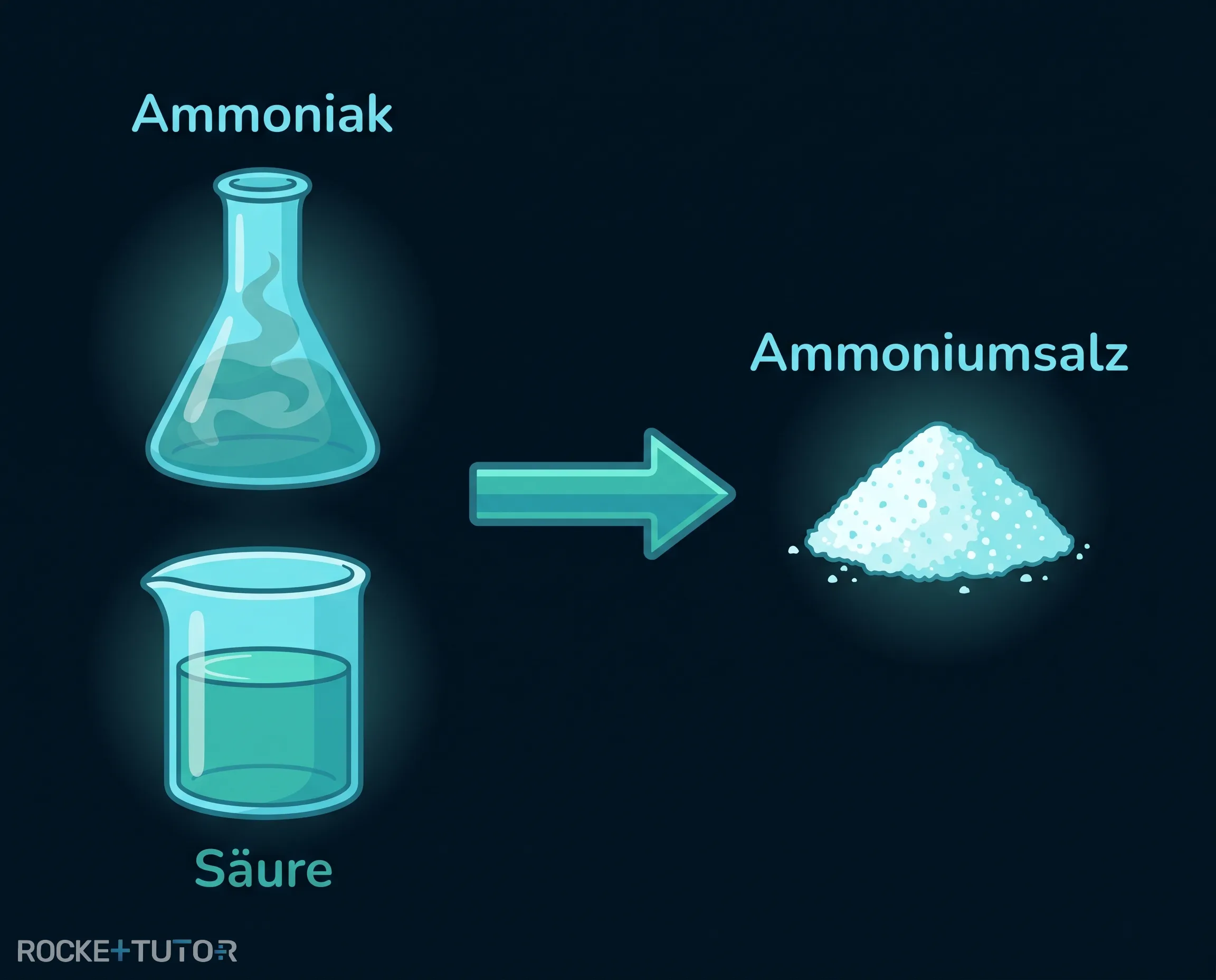 Chemische Reaktion zu Ammoniumsalz