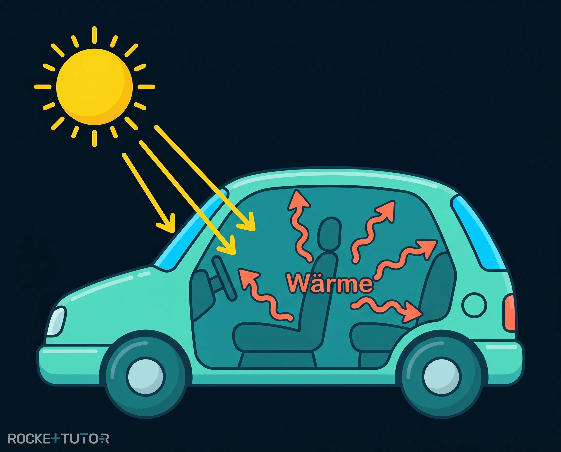 Heißes Auto in der Sonne