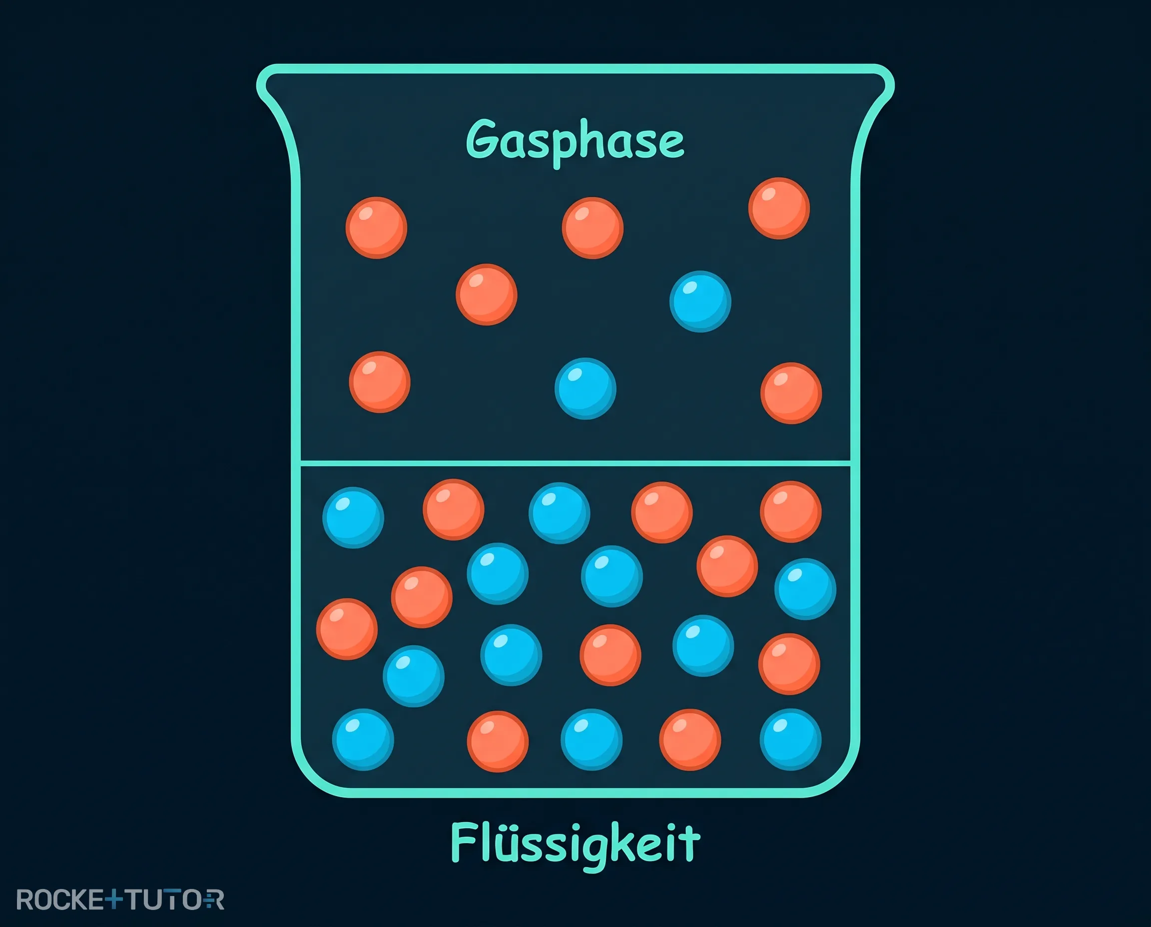 Teilchenmodell von Alkohol und Wasser