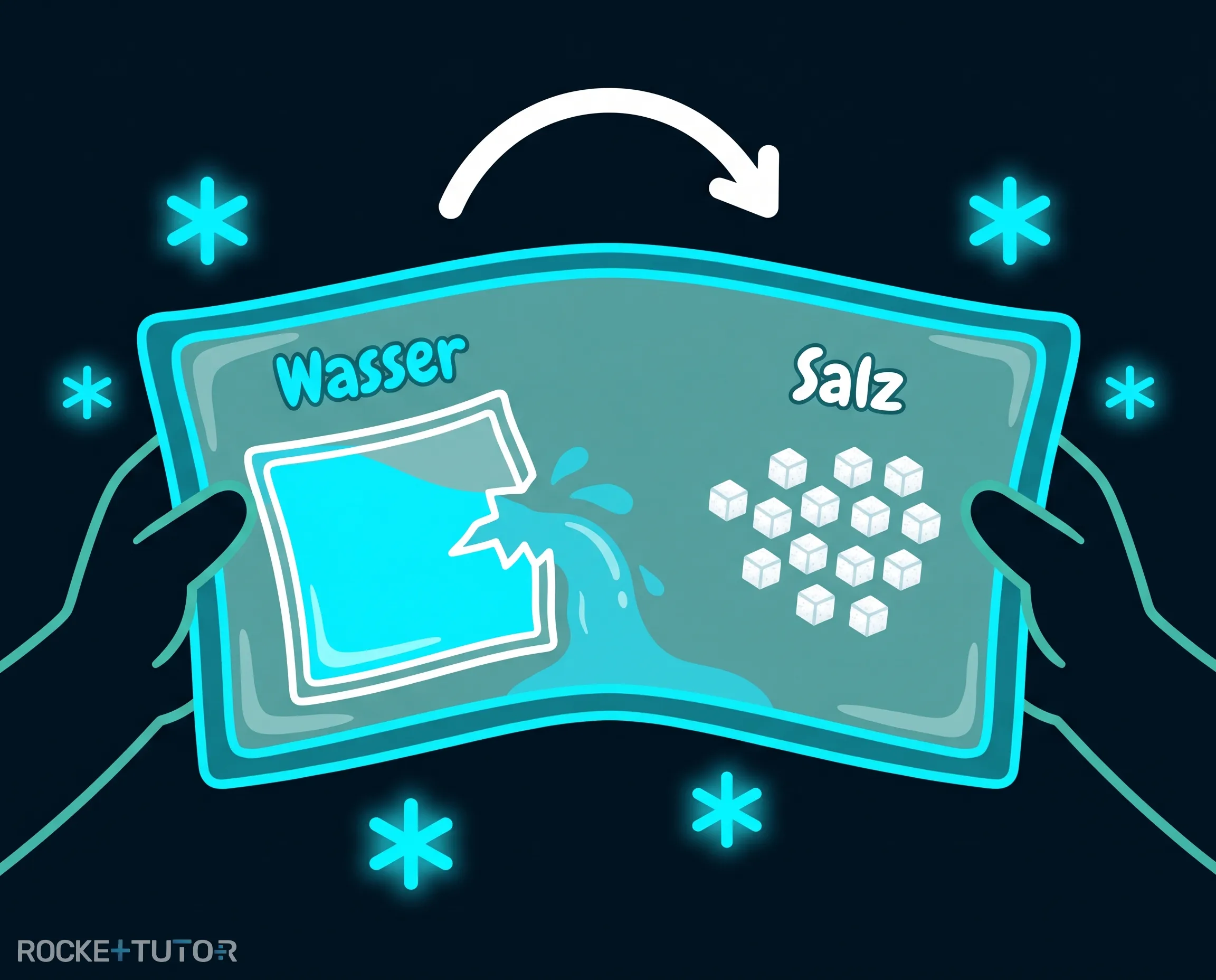 Kühlpad mit Salz und Wasser