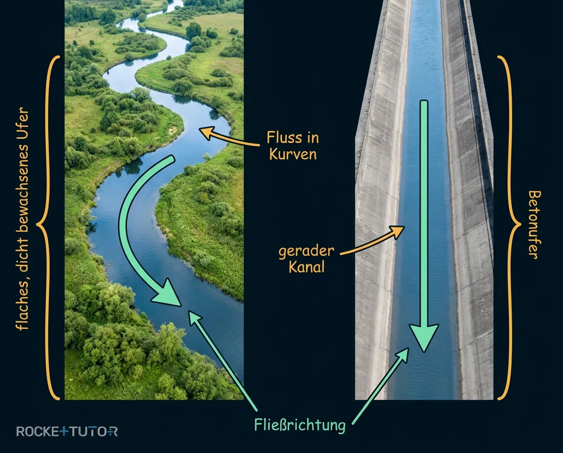 Begradigter Flusslauf