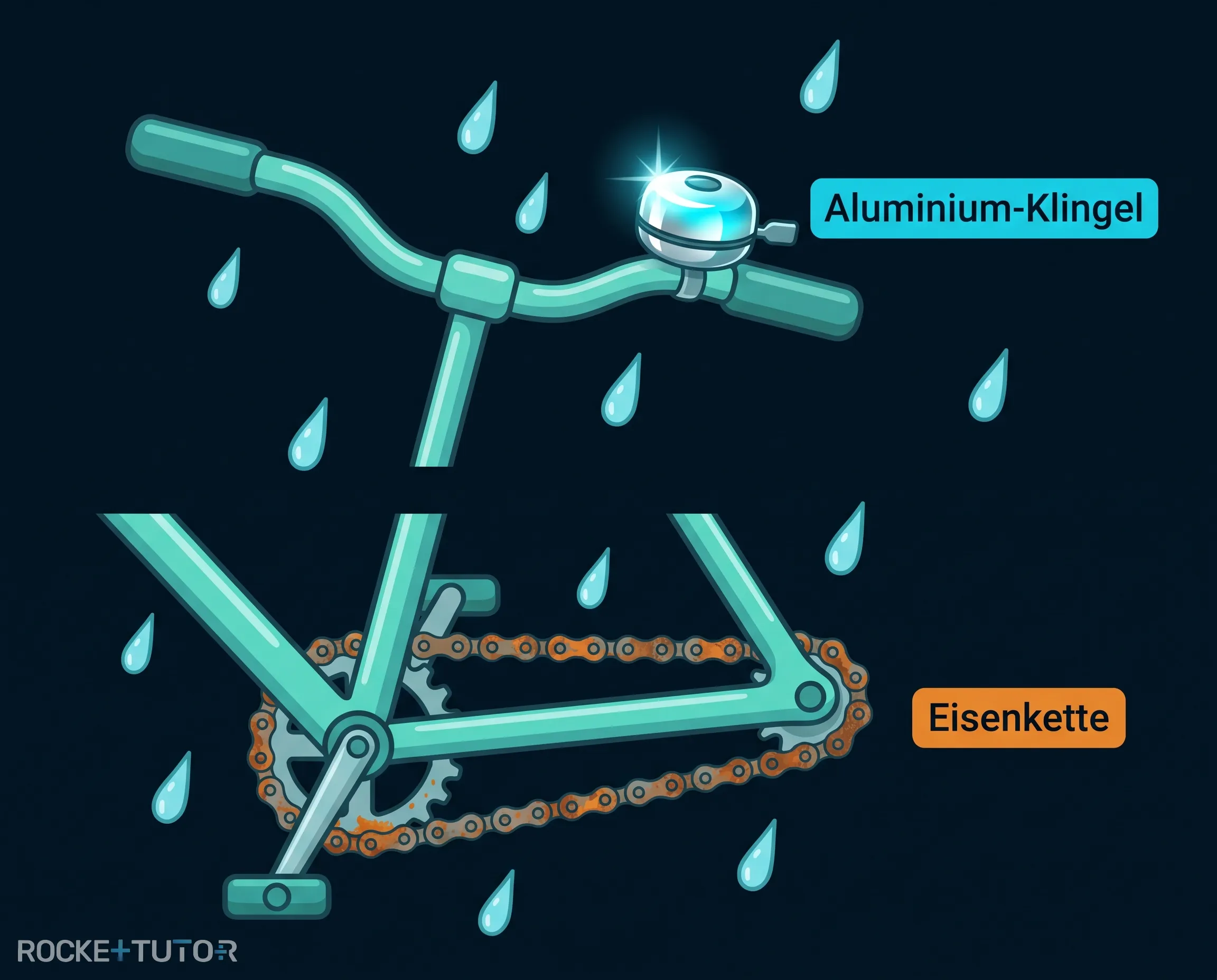 Fahrrad im Regen rostet