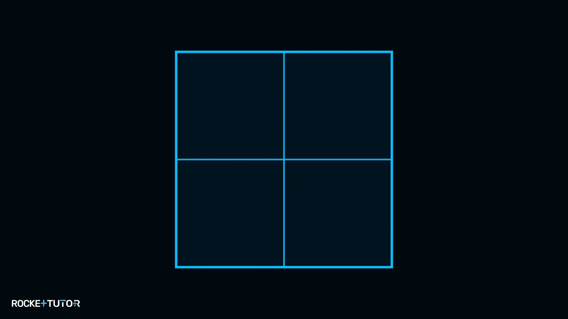 Vier kleine Quadrate in 2x2-Anordnung als großes Quadrat