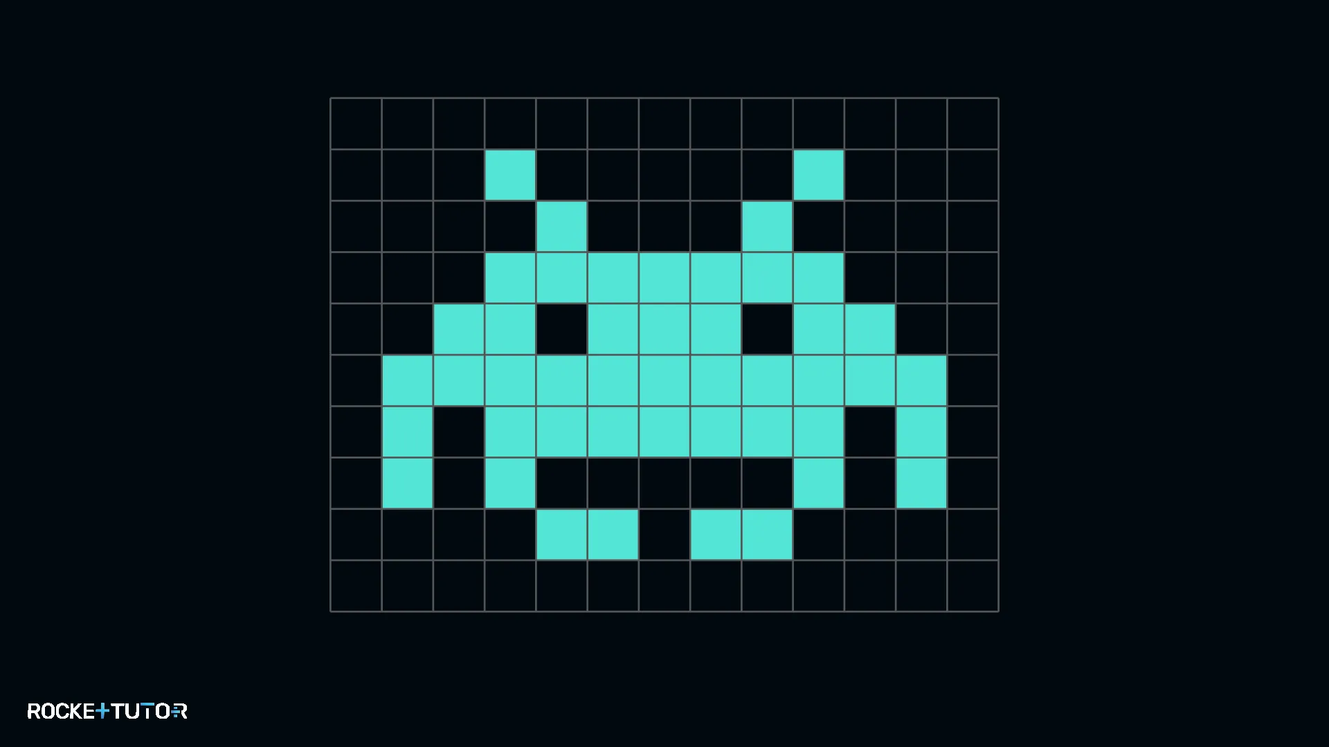 Pixel-Art Haus auf Karopapier