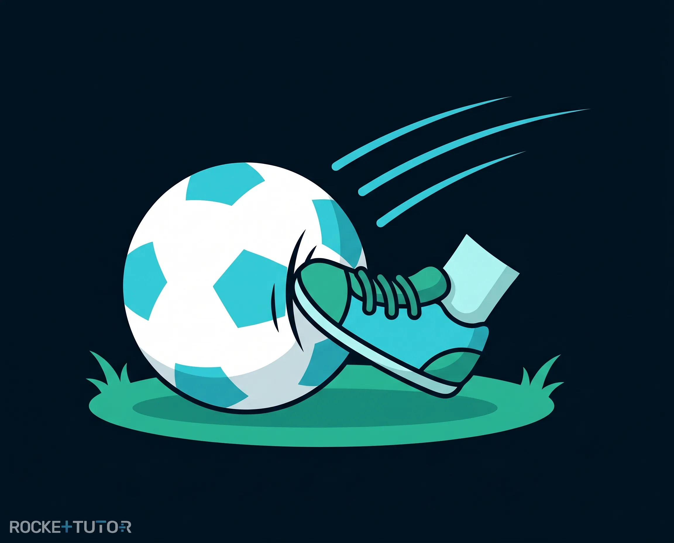 Fußballspieler schießt einen Ball