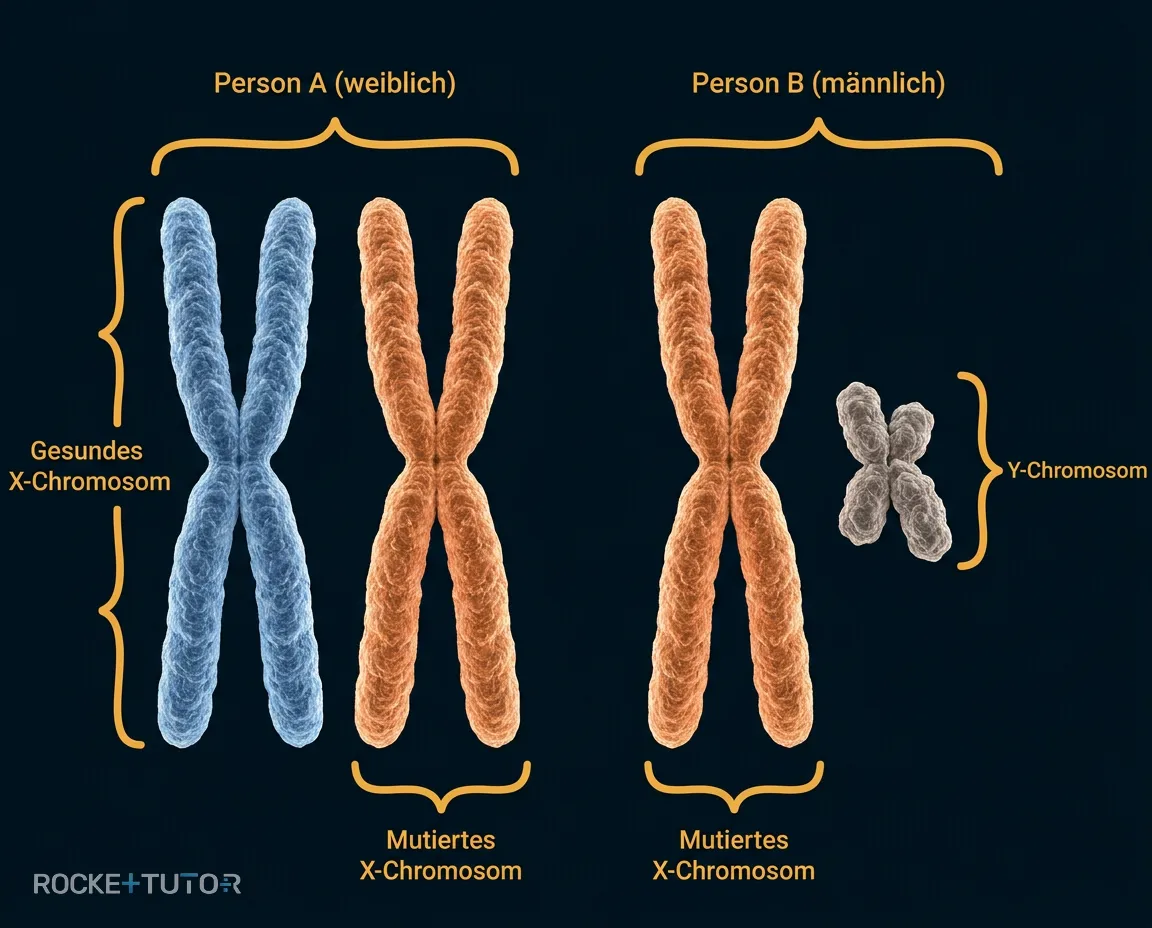 Vergleich der Chromosomen von Person A und B