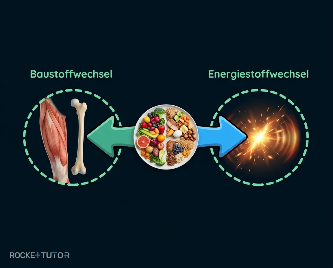 Baustoffwechsel und Energiestoffwechsel im Vergleich