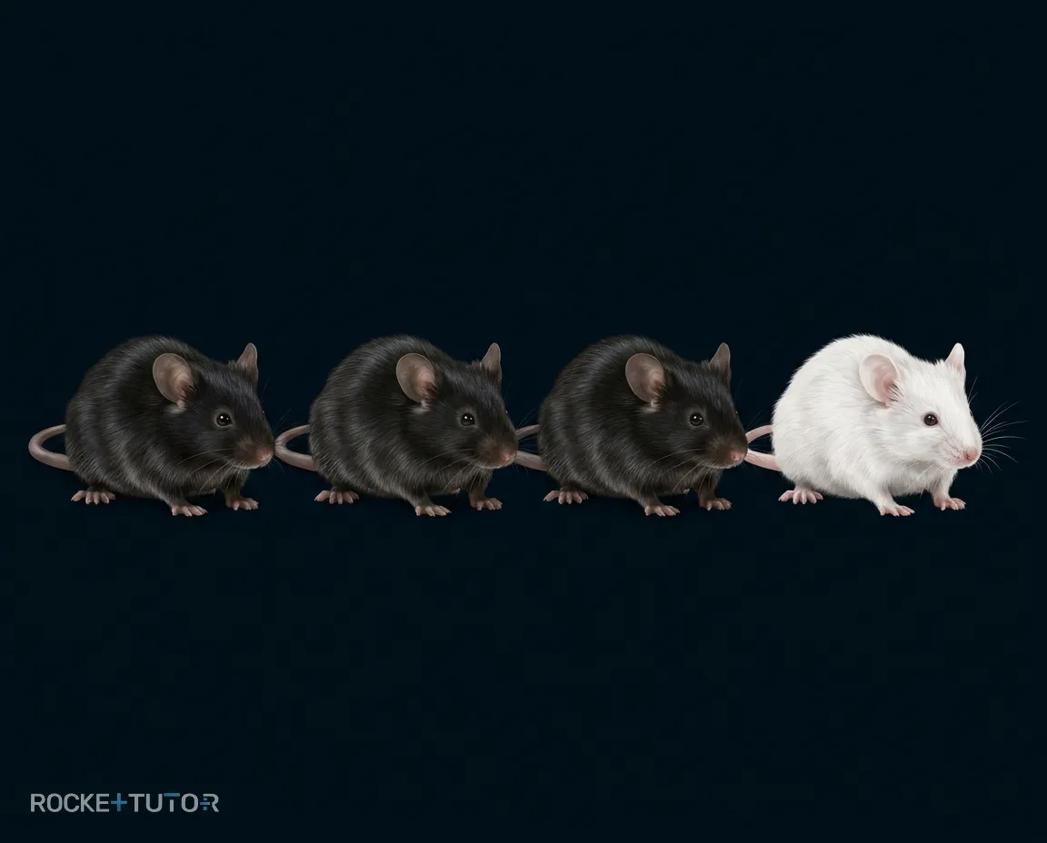 Punnett Quadrat schwarze und weiße Mäuse