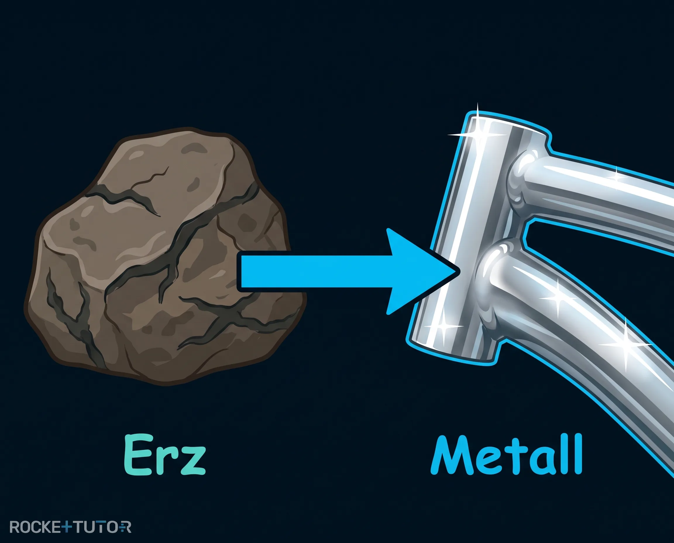 Erz und glänzendes Metall