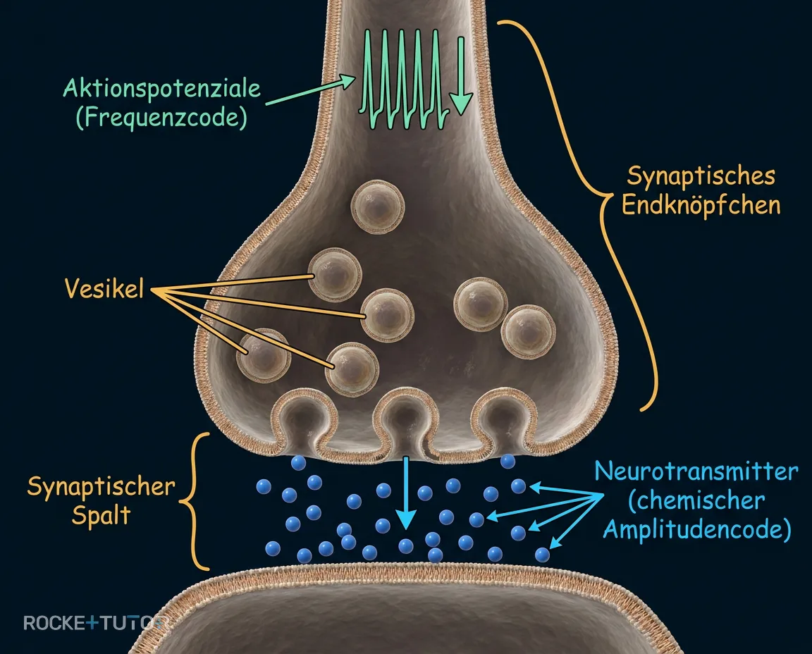Vesikel schütten Neurotransmitter in den Spalt