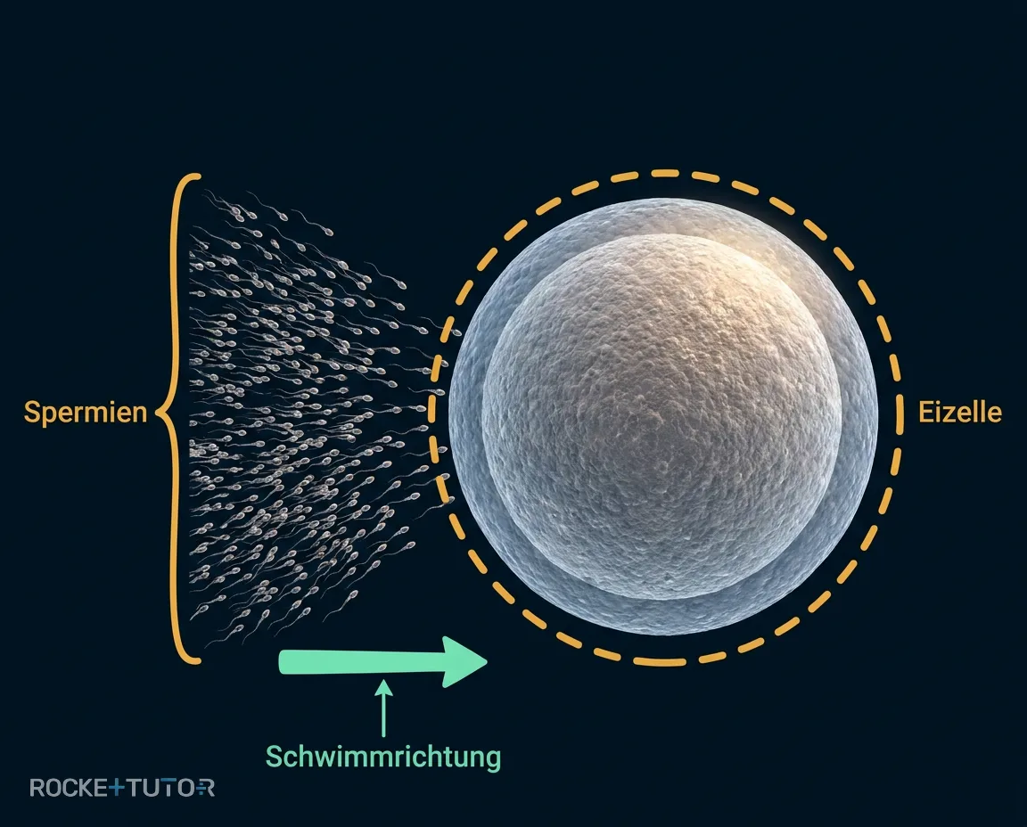 Spermien auf dem Weg zur Eizelle