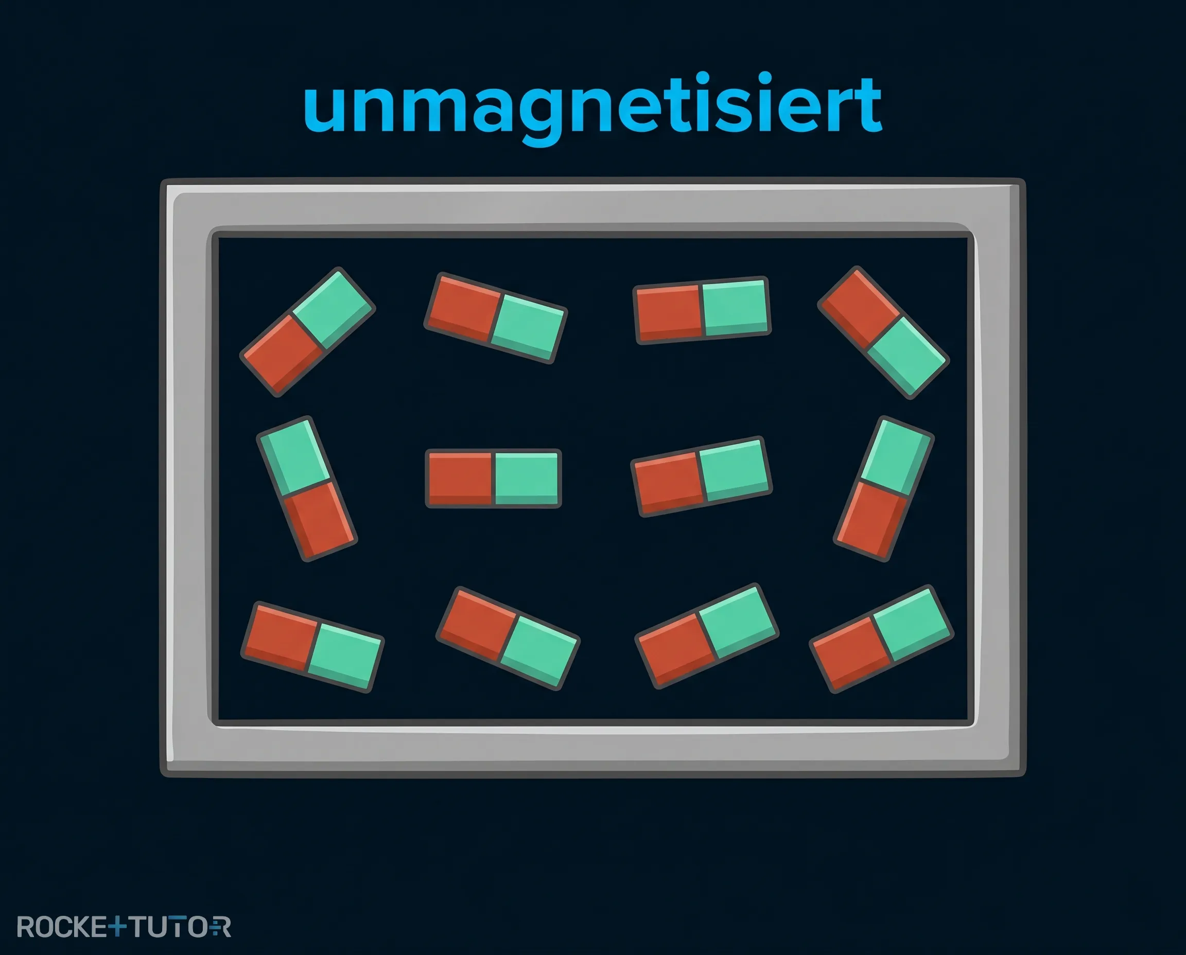 Ungeordnete Elementarmagnete im Eisen