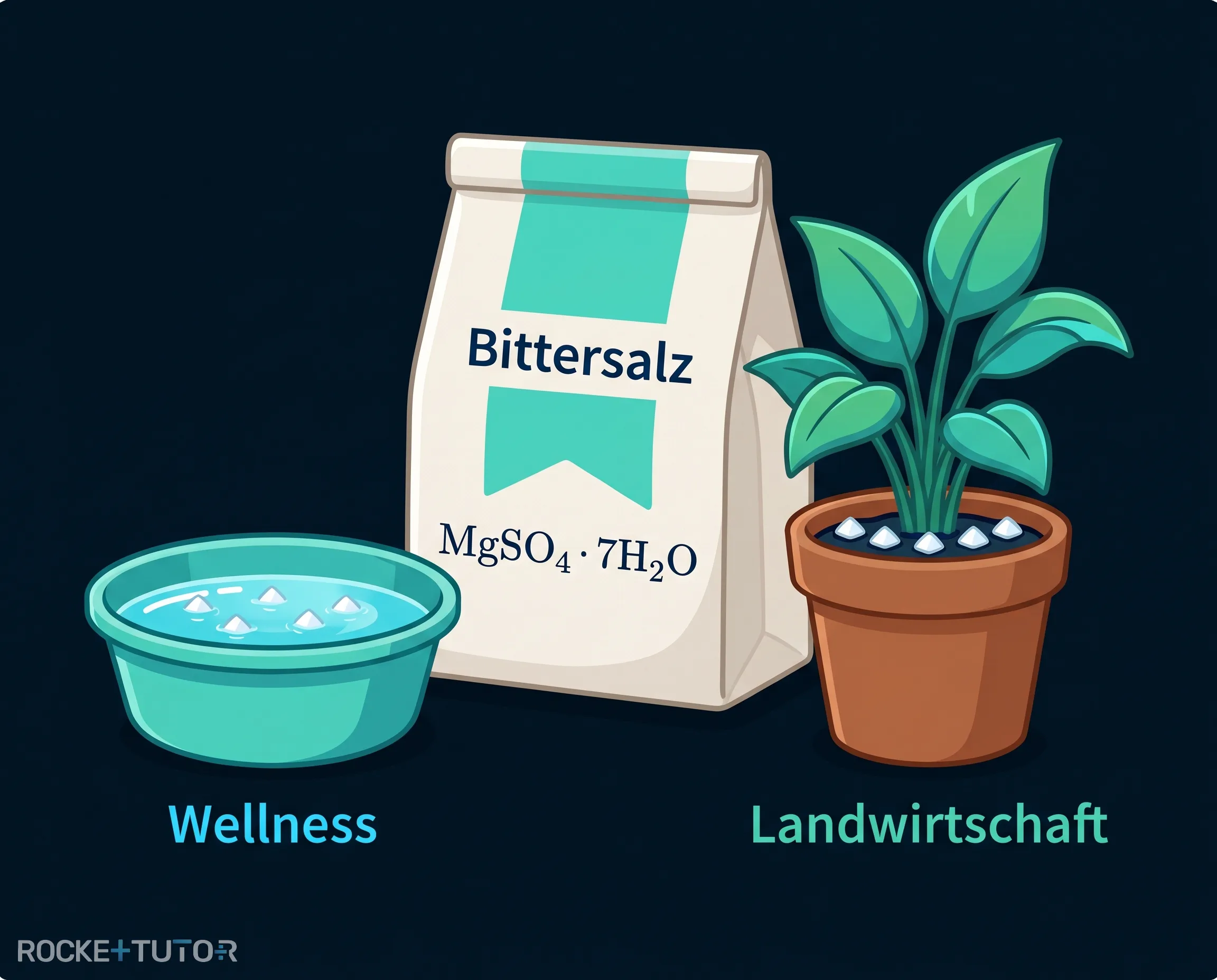 Bittersalz und grüne Pflanzen