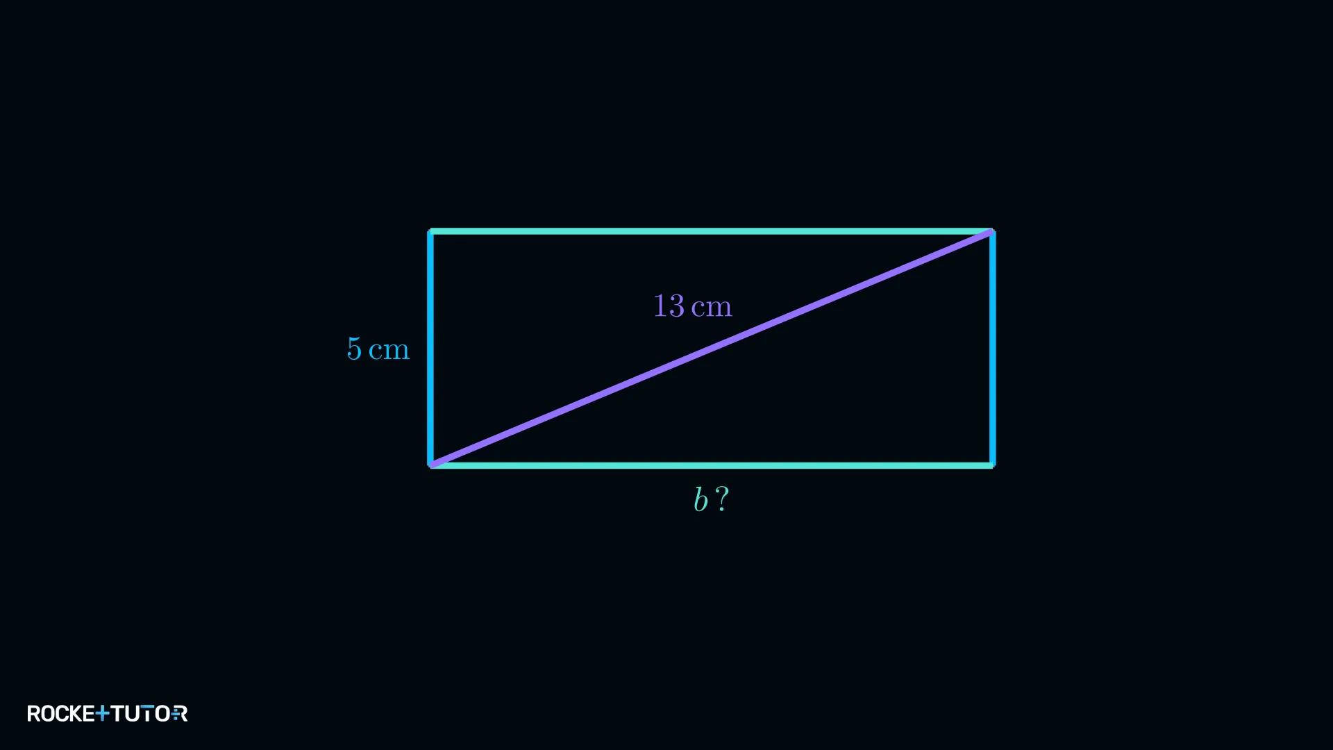 Rechteck mit Diagonale 13 cm und einer Seite 5 cm