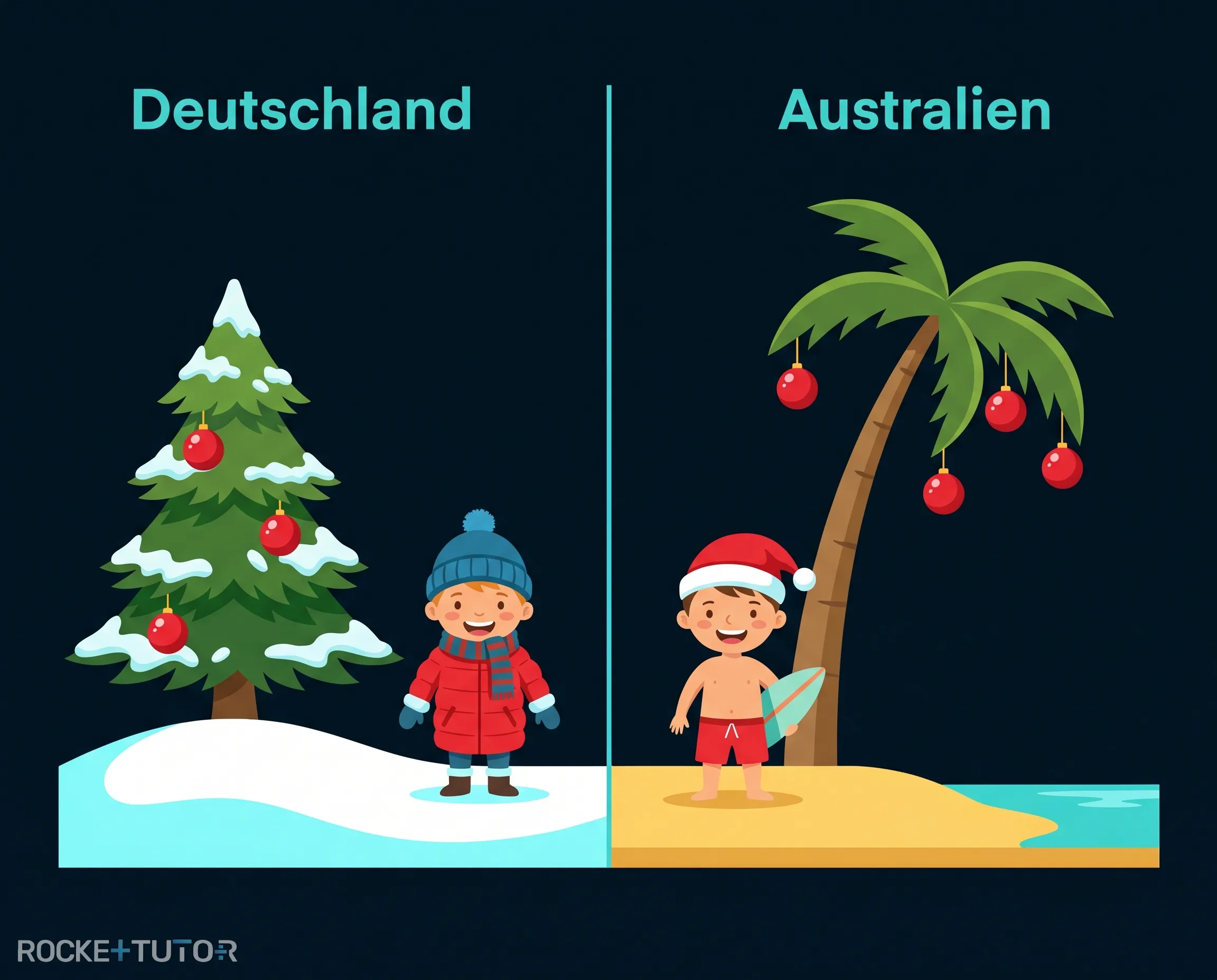Weihnachtsmann am Strand in Australien