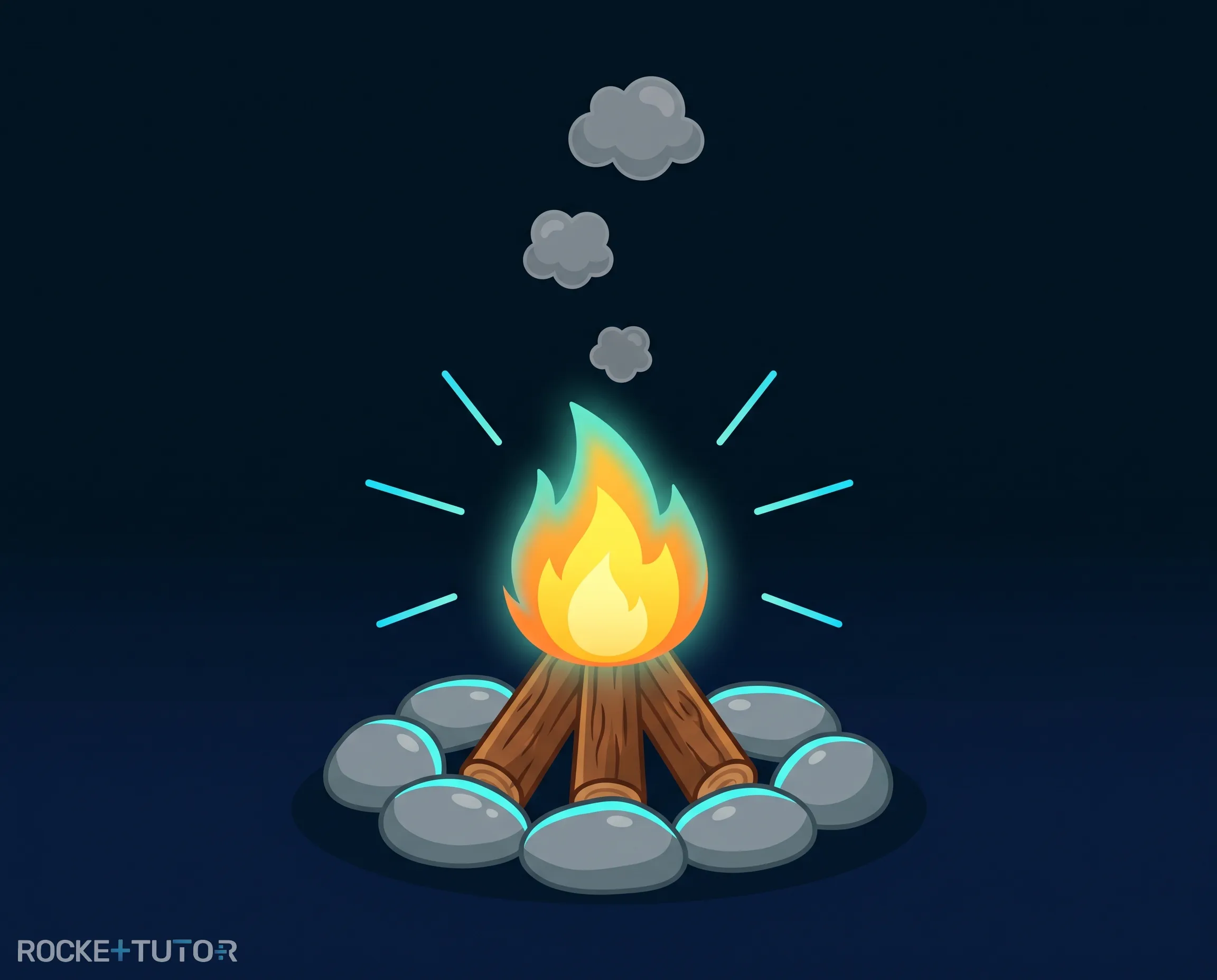 Lagerfeuer mit brennendem Holz