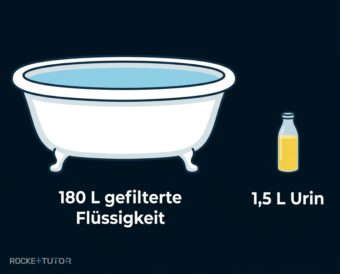 Vergleich 180 Liter zu Urin