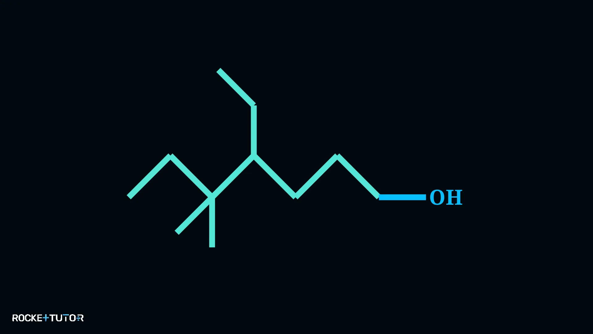 Skelettformel von 4-Ethyl-5,5-dimethylheptan-1-ol