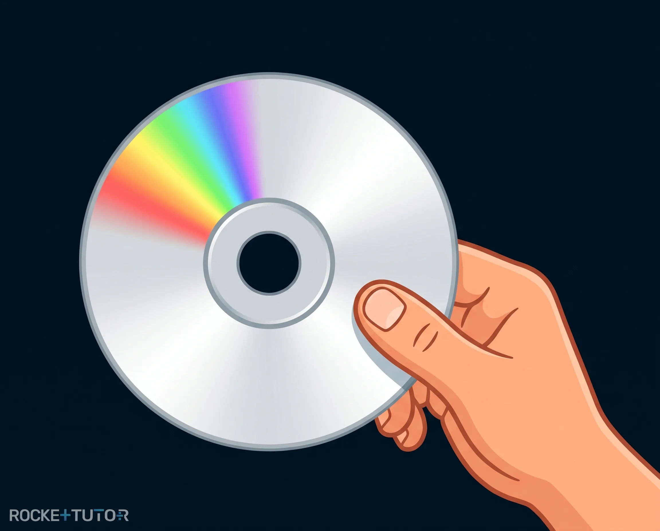 Rückseite einer schillernden CD