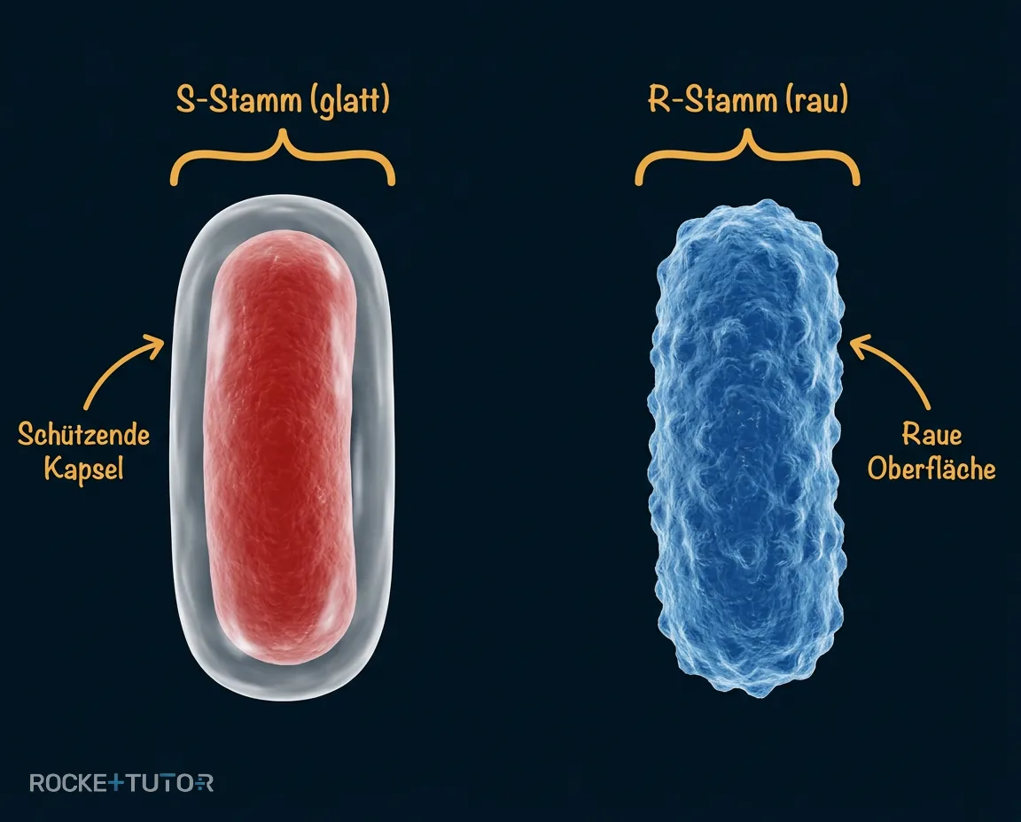 S-Stamm und R-Stamm Bakterien