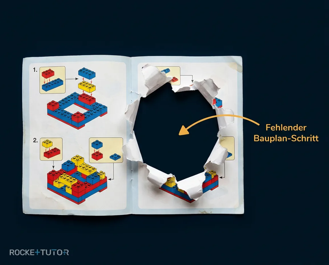 Lego-Männchen mit fehlendem Bauplan