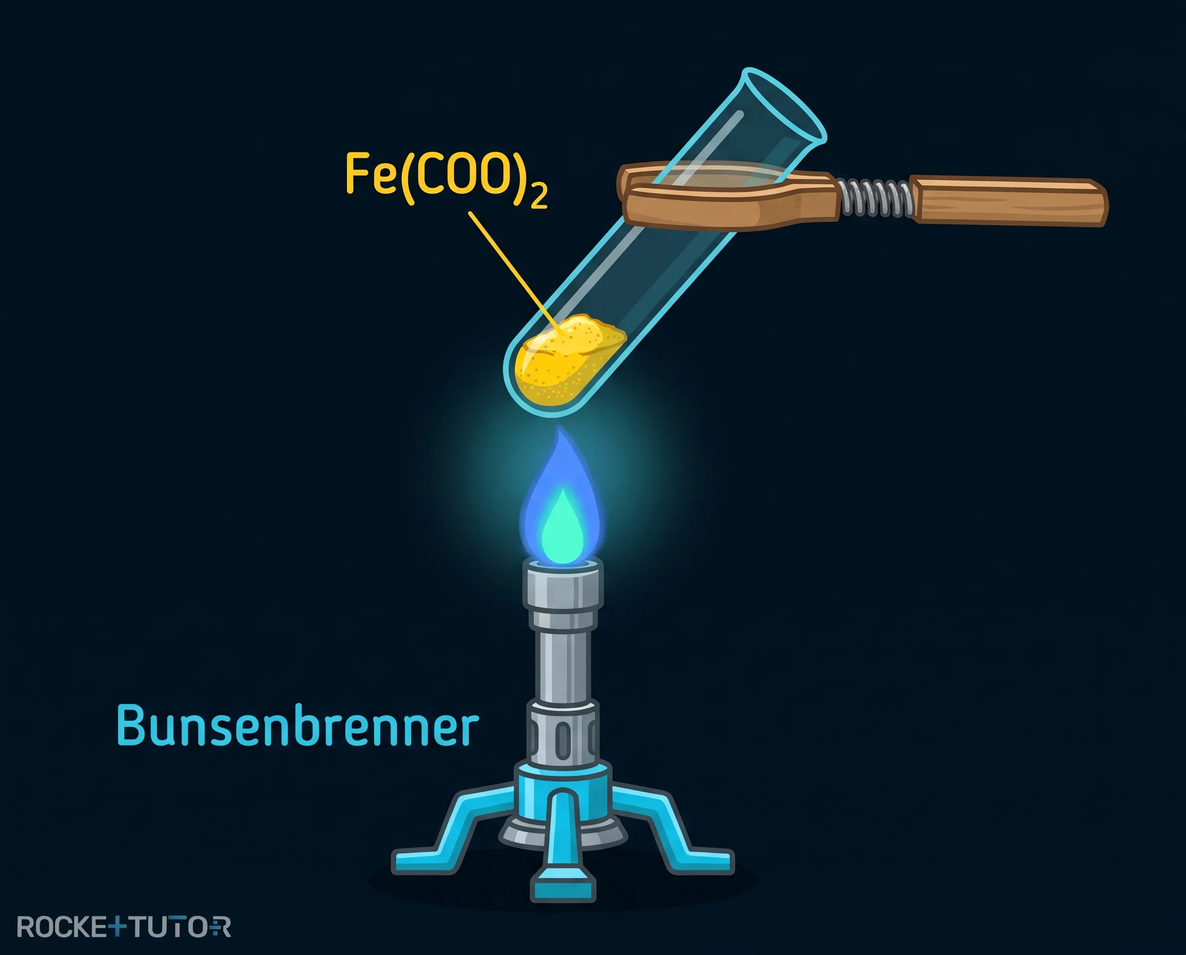 Erhitzen von Eisenoxalat