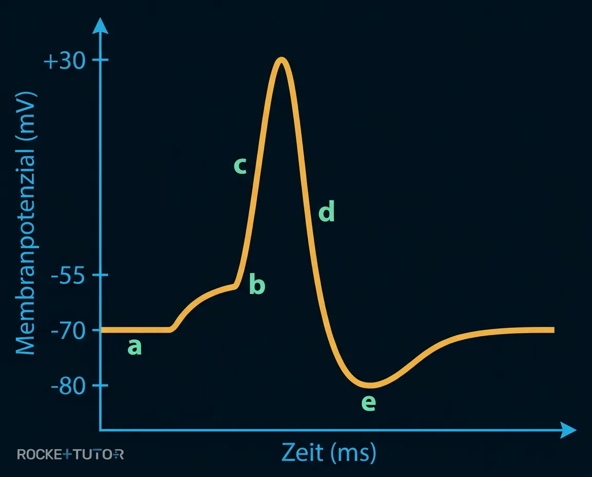 Phasen des Aktionspotenzials Diagramm