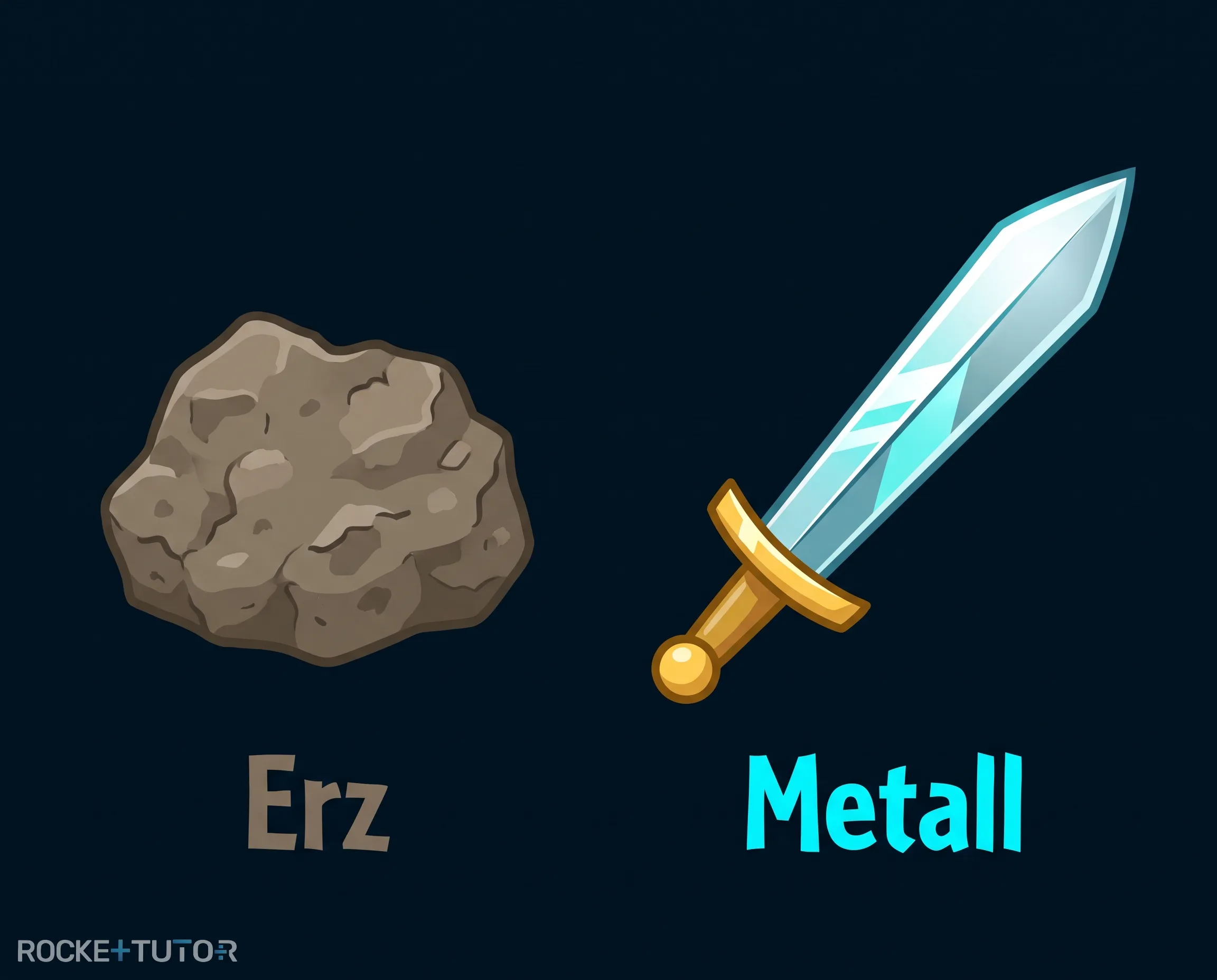 Gestein und glänzendes Metall