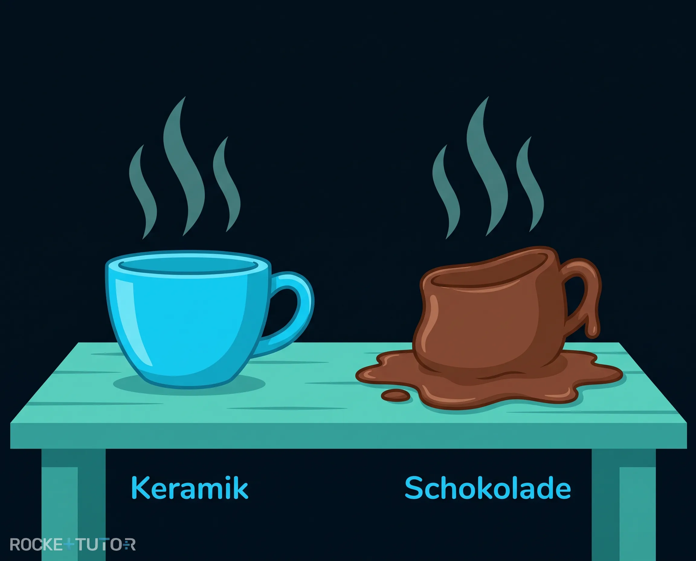 Schmelzende Schokoladentasse mit Tee