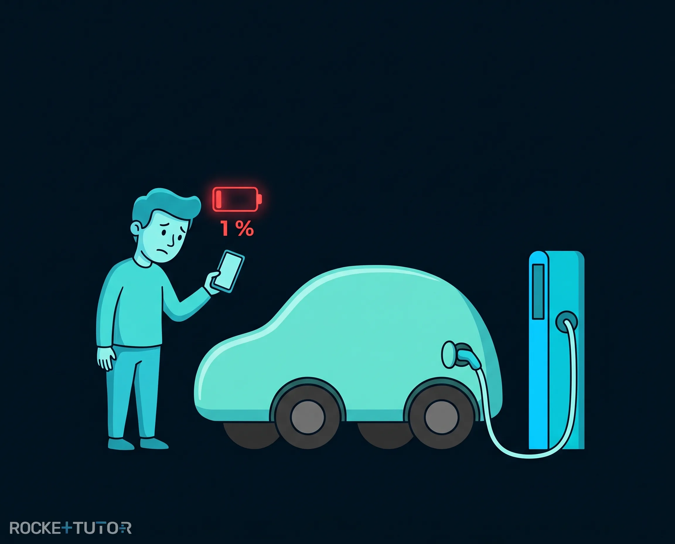 Smartphone und Elektroauto Batterie