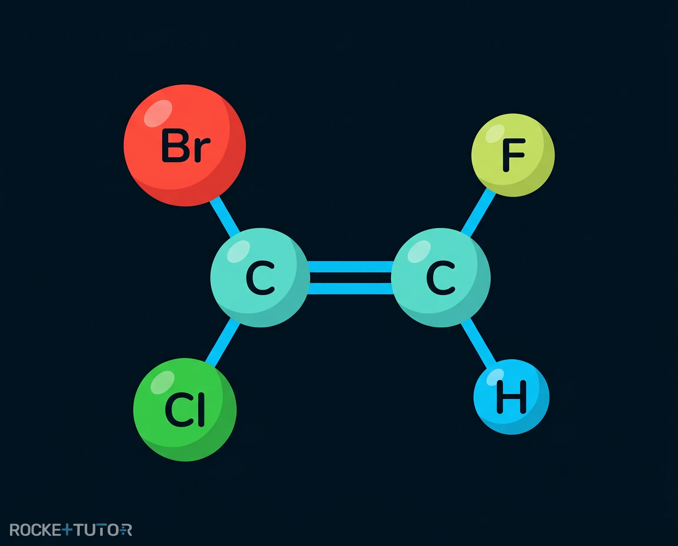 Strukturformel 1-Brom-1-chlor-2-fluorethen