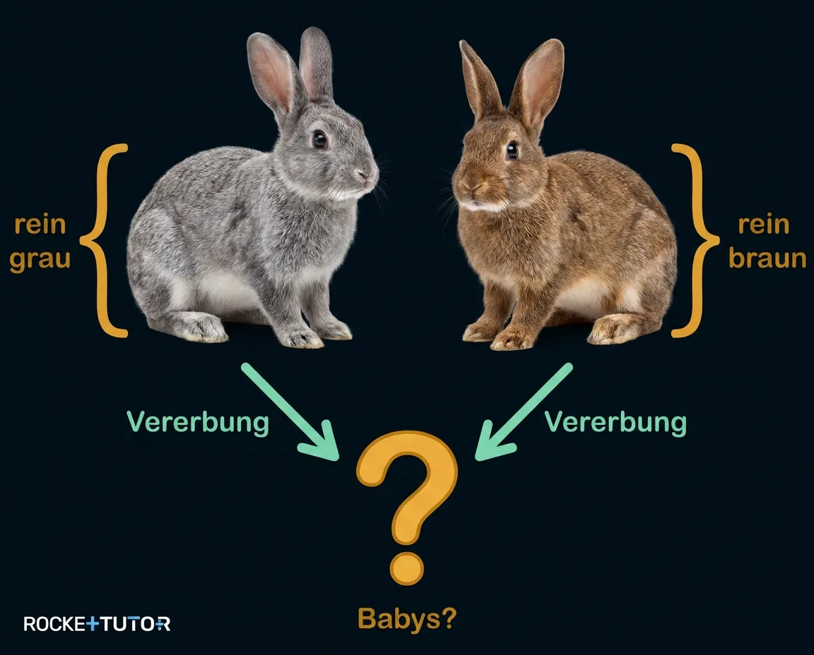 Zwei Kaninchen grau und braun