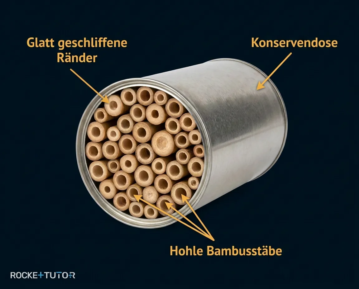 Verschlossene Röhren im Bienenhotel