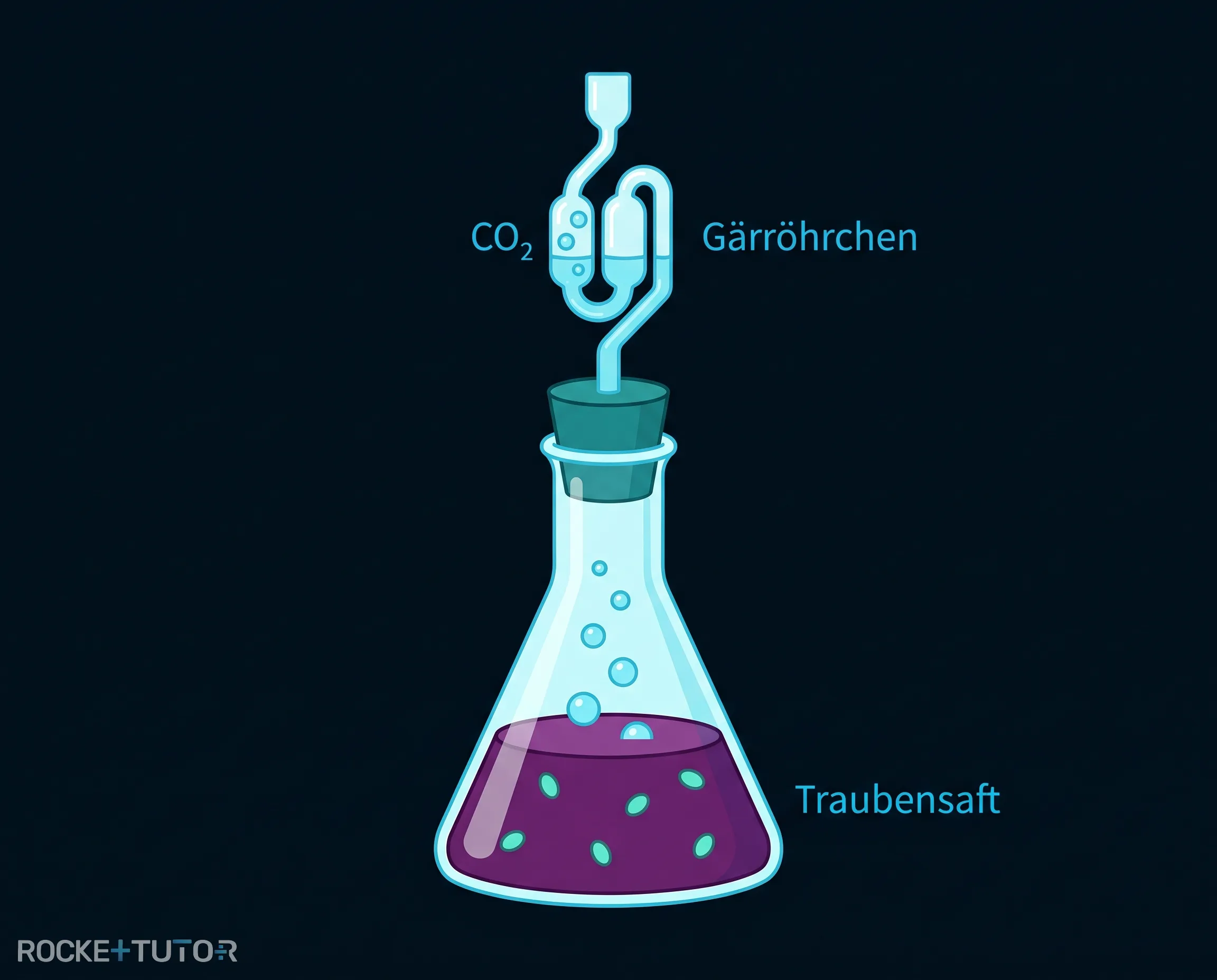 Aufbau eines Gärröhrchens mit Erlenmeyerkolben
