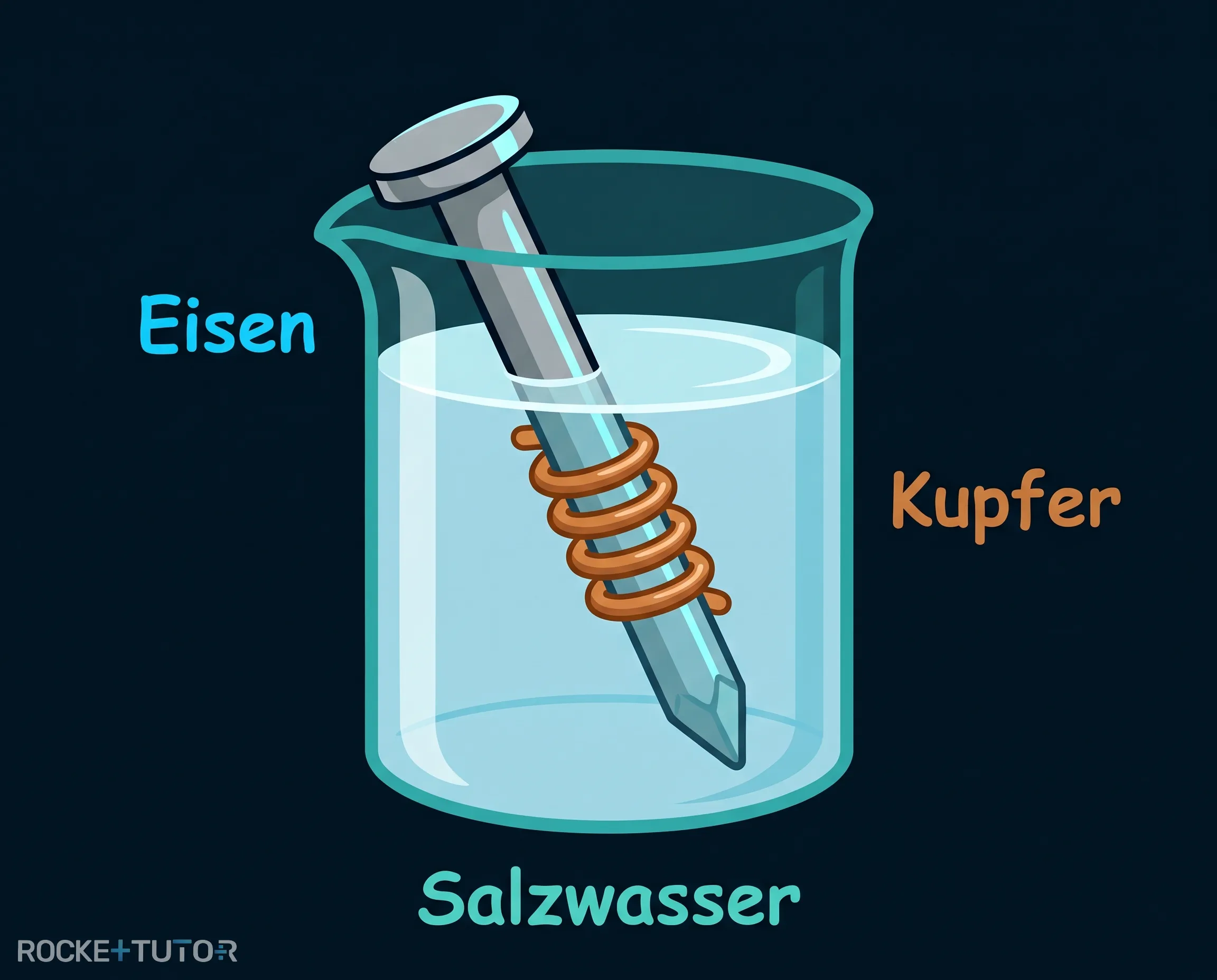 Eisennagel umwickelt mit Kupferdraht