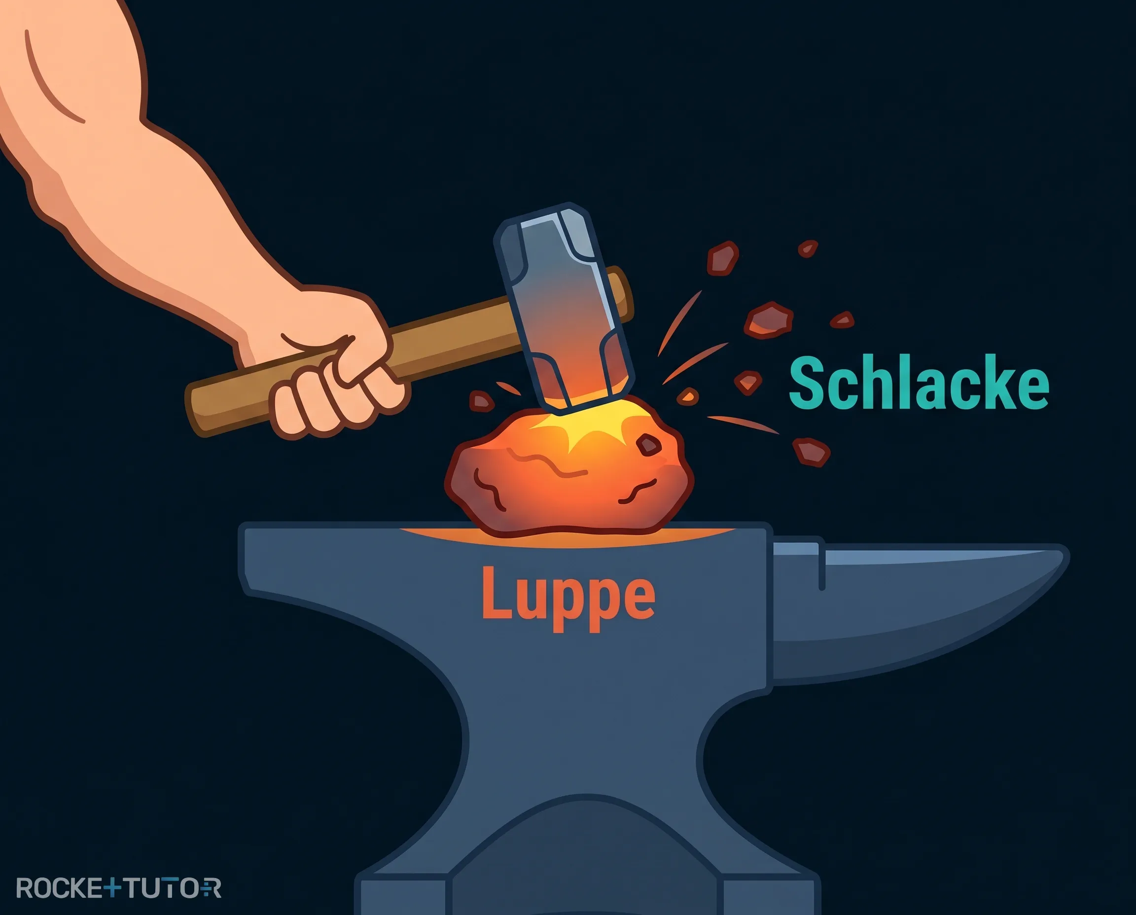Schmied bearbeitet glühendes Eisen