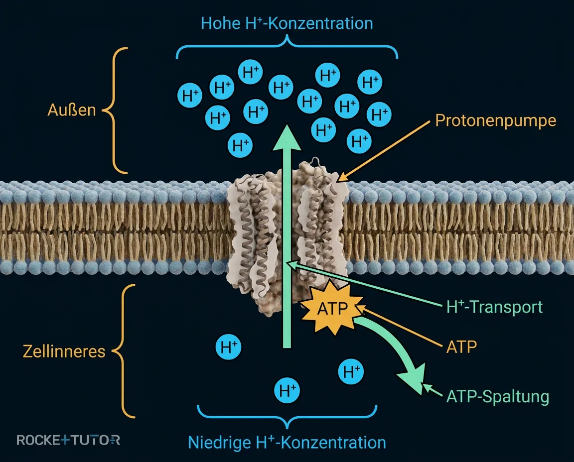Protonenpumpe in der Zellmembran