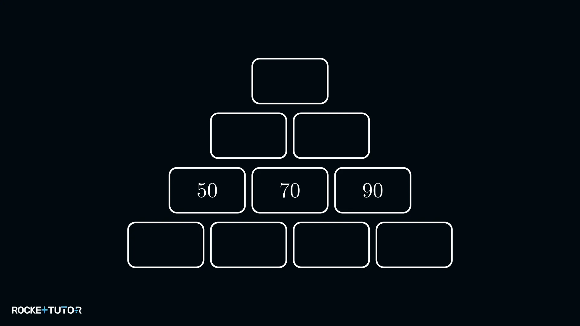 Zahlenpyramide mit Basis 50, 70, 90