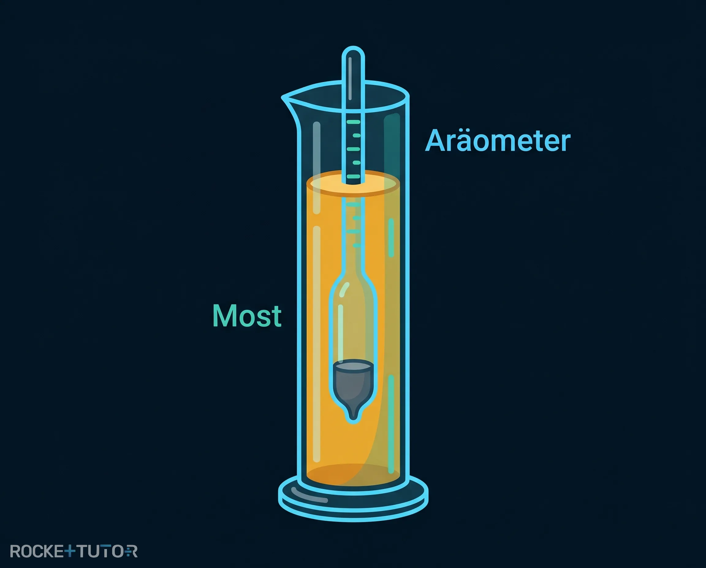 Aräometer im Saft