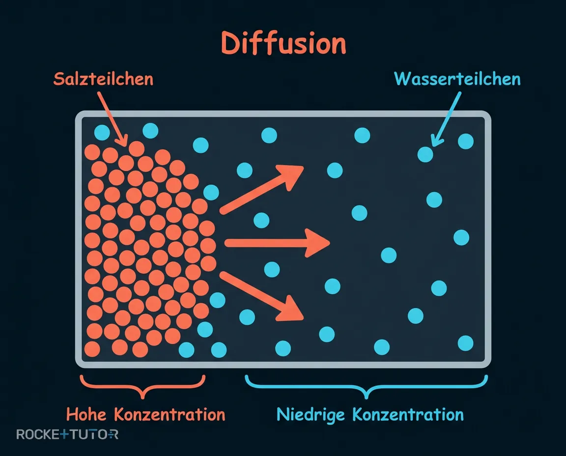 Teilchen verteilen sich im Raum