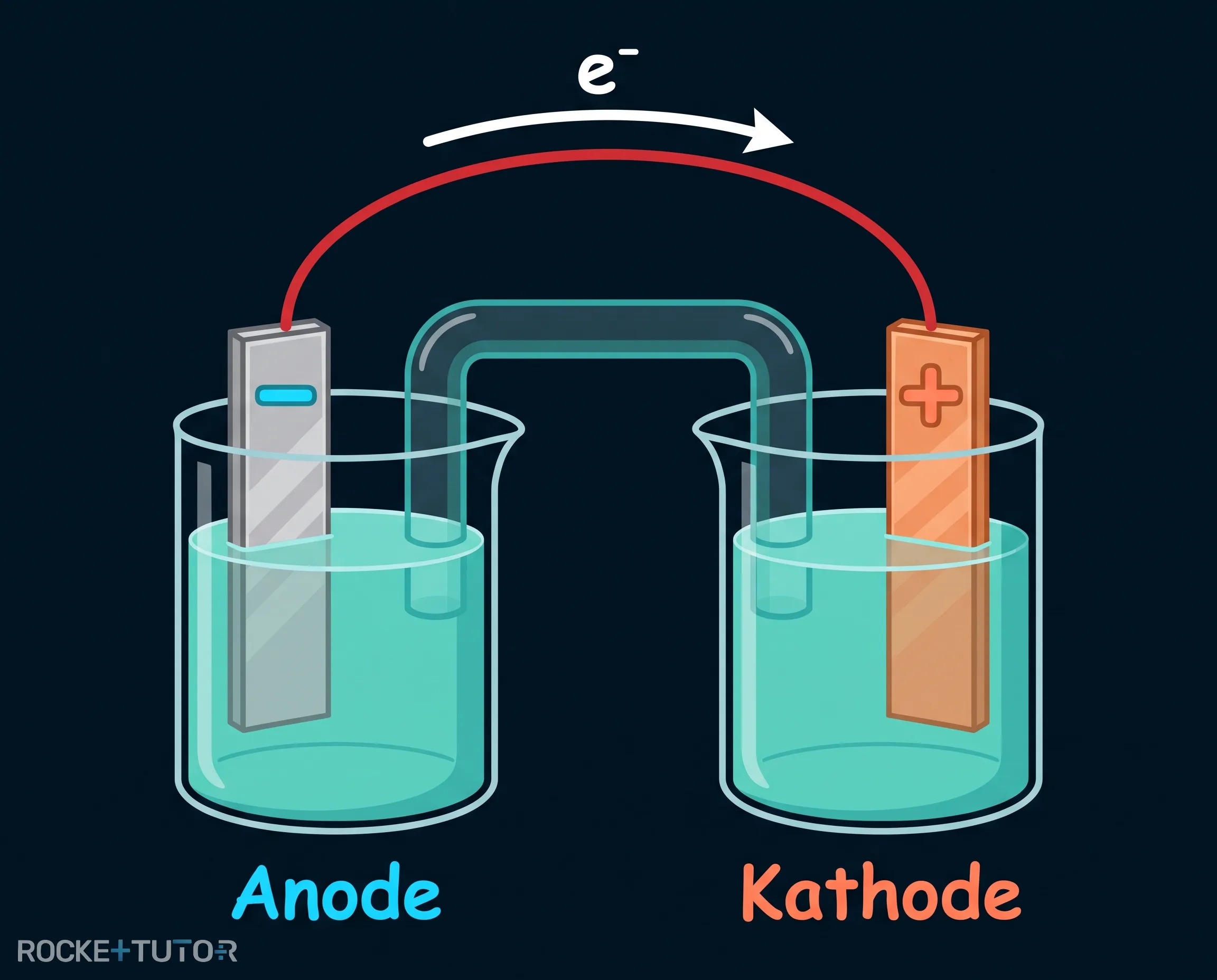 Anode und Kathode im Element