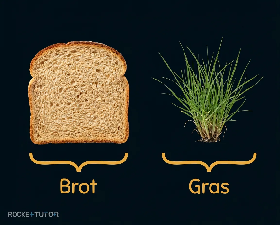 Brot und Gras Vergleich