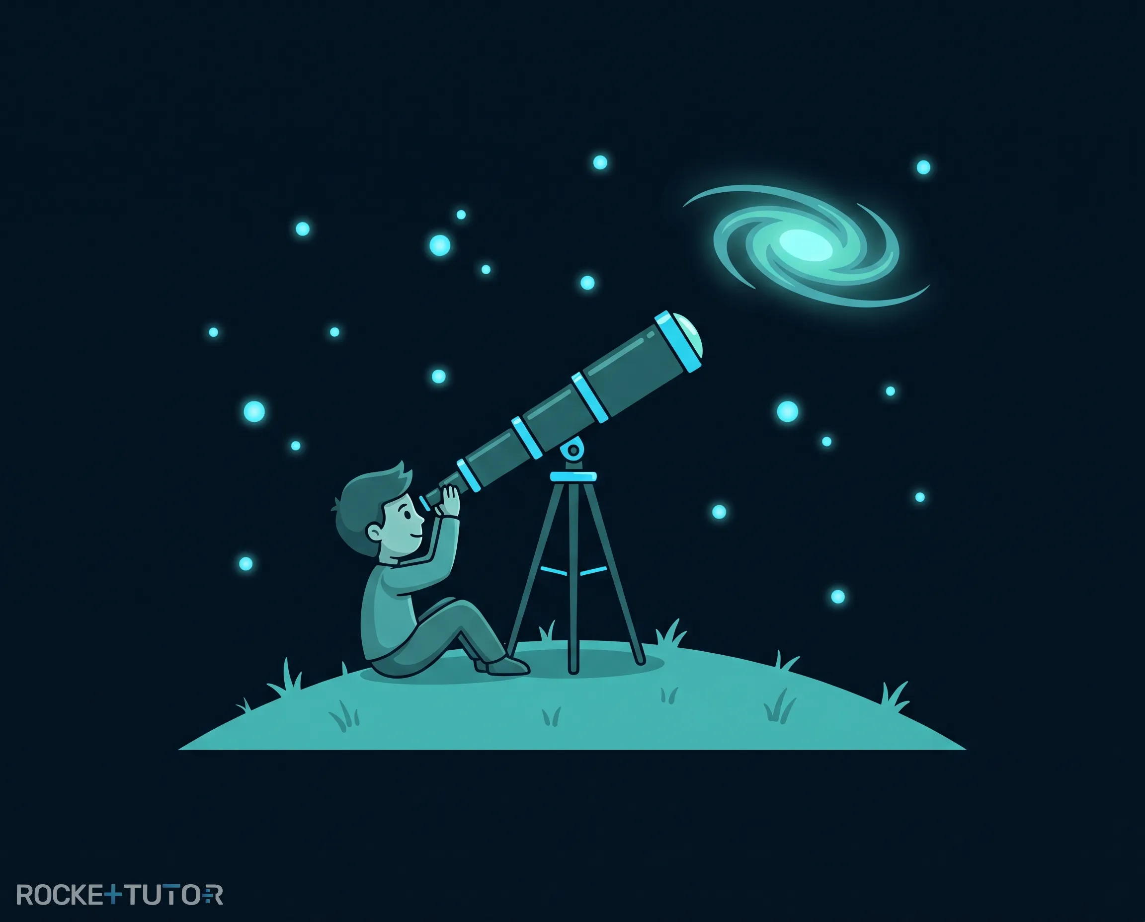 Sternenhimmel mit Teleskop