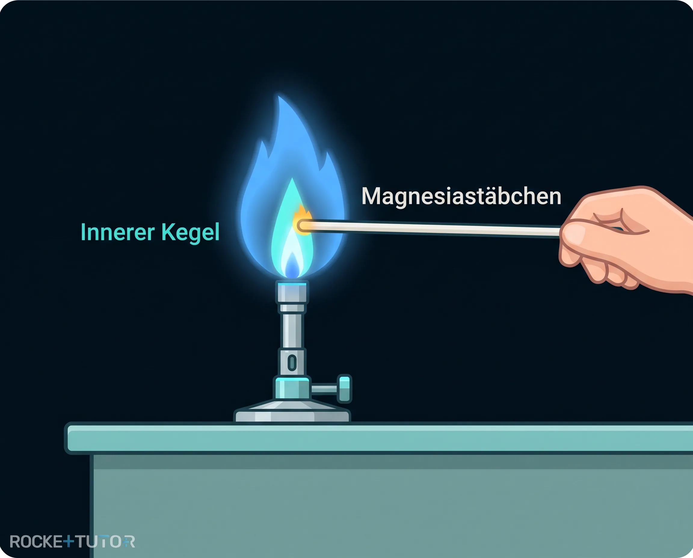 Stäbchen in der Brennerflamme