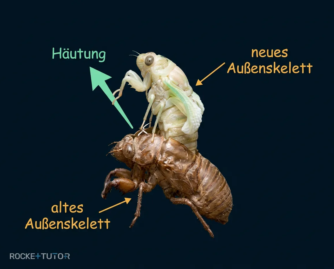 Insekt bei der Häutung