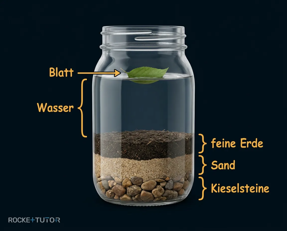 Sedimentation im Einmachglas