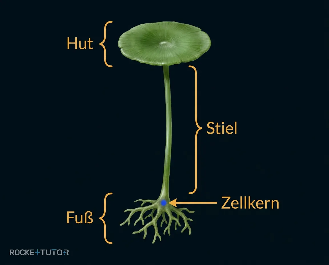 Aufbau der Schirmalge Acetabularia